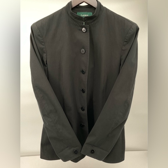 Lauren Ralph Lauren Blazer Black Tailored Mandarin Collar Jacket - Picture 2 of 11